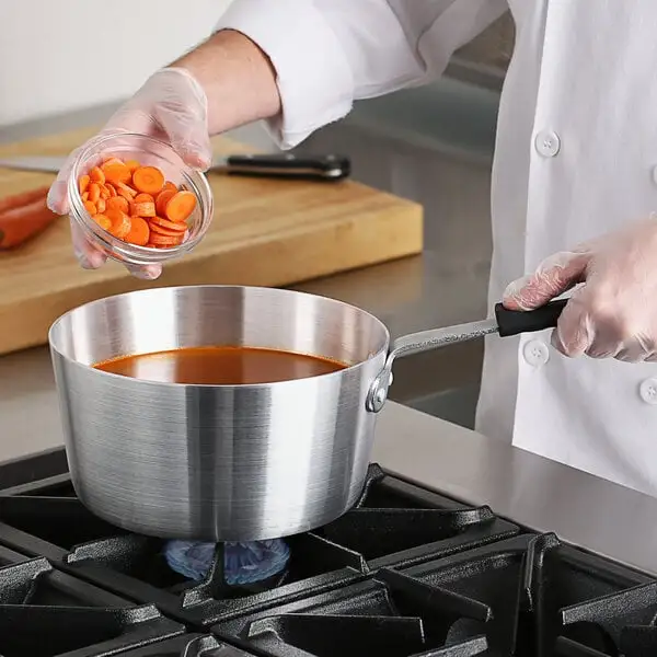 Low-Profile Tapered Aluminum Sauce Pan with Silicone Handle