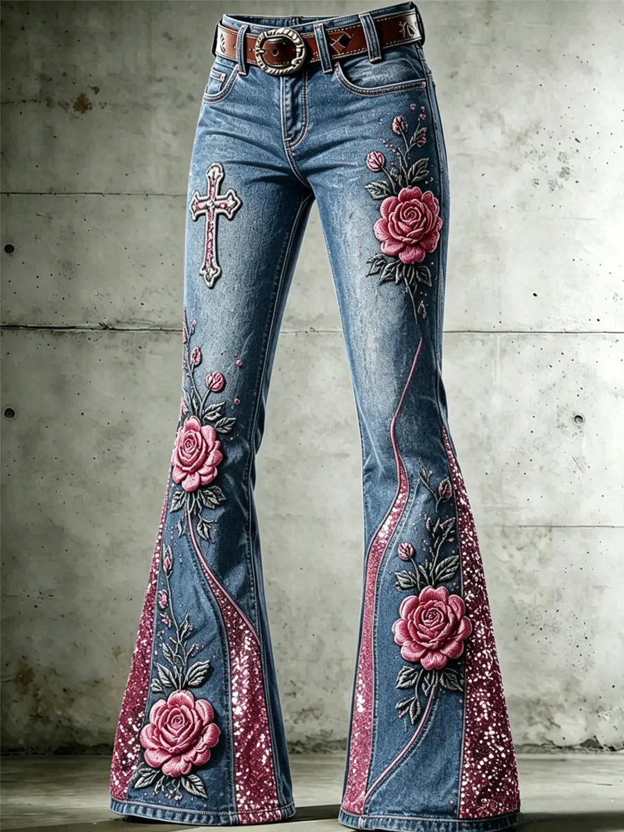 Women's Floral Casual Long Pants
