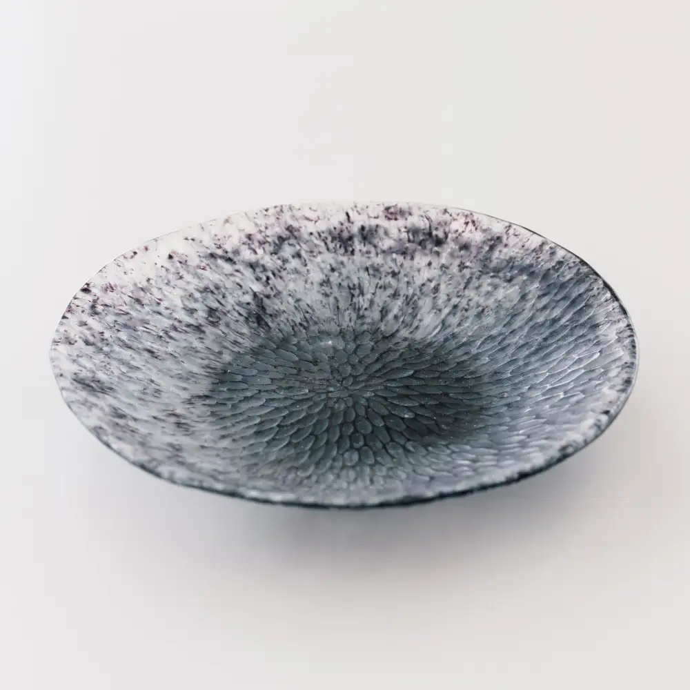 Textured Glass Dessert Plate