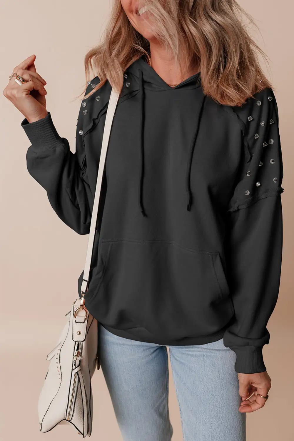 Kangaroo-Pocket Raglan-Sleeve Hoodie