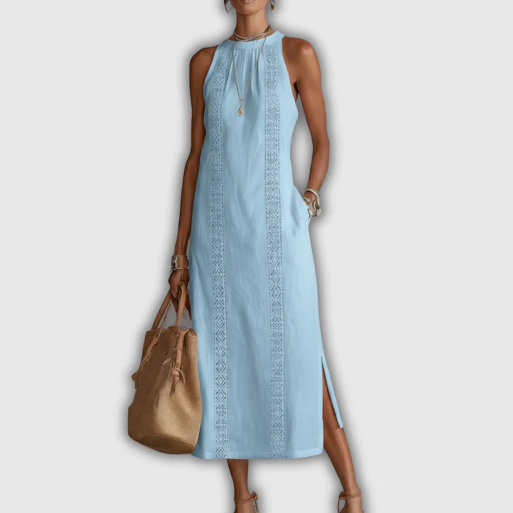 Linen Cotton Relaxed Midi Dress