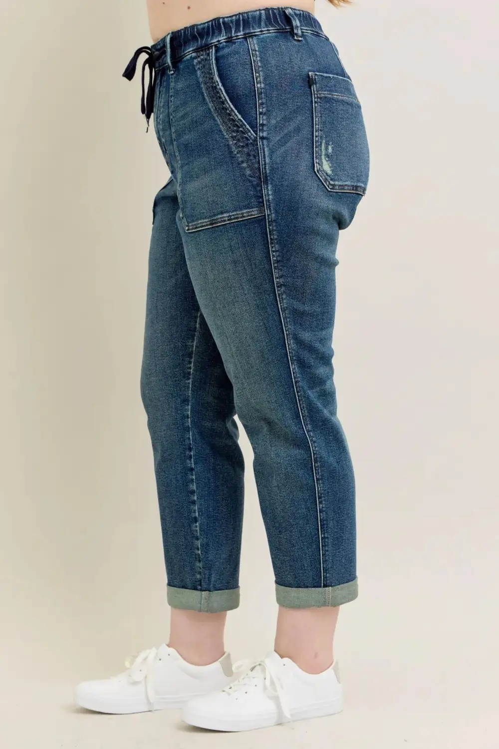Classic Drawstring Denim Jeans