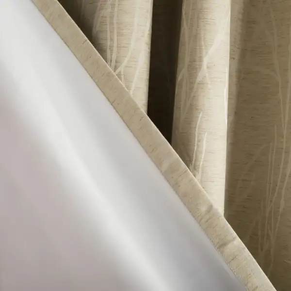 Linen-Blend Branch Eyelet Contemporary Curtain Panel