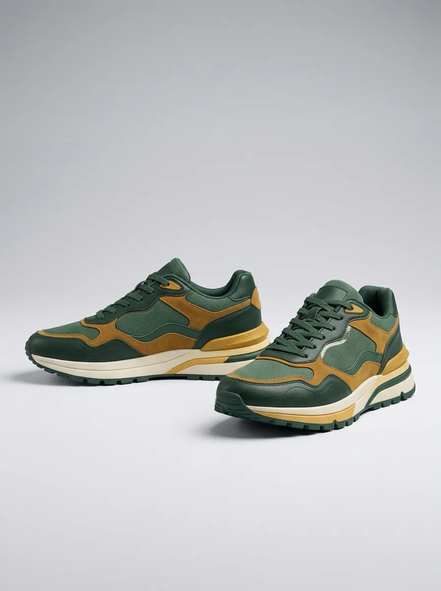 Men's Everyday Casual Outdoor Suede Mesh Print Sneakers