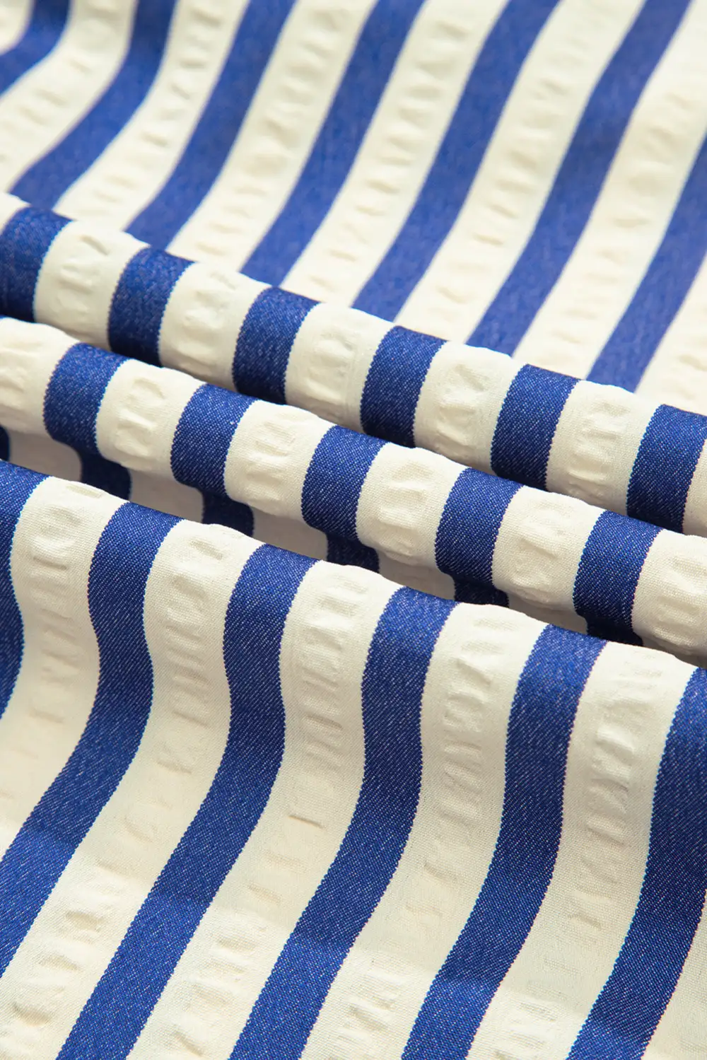 Striped Half Button Pocketed Mini Dress