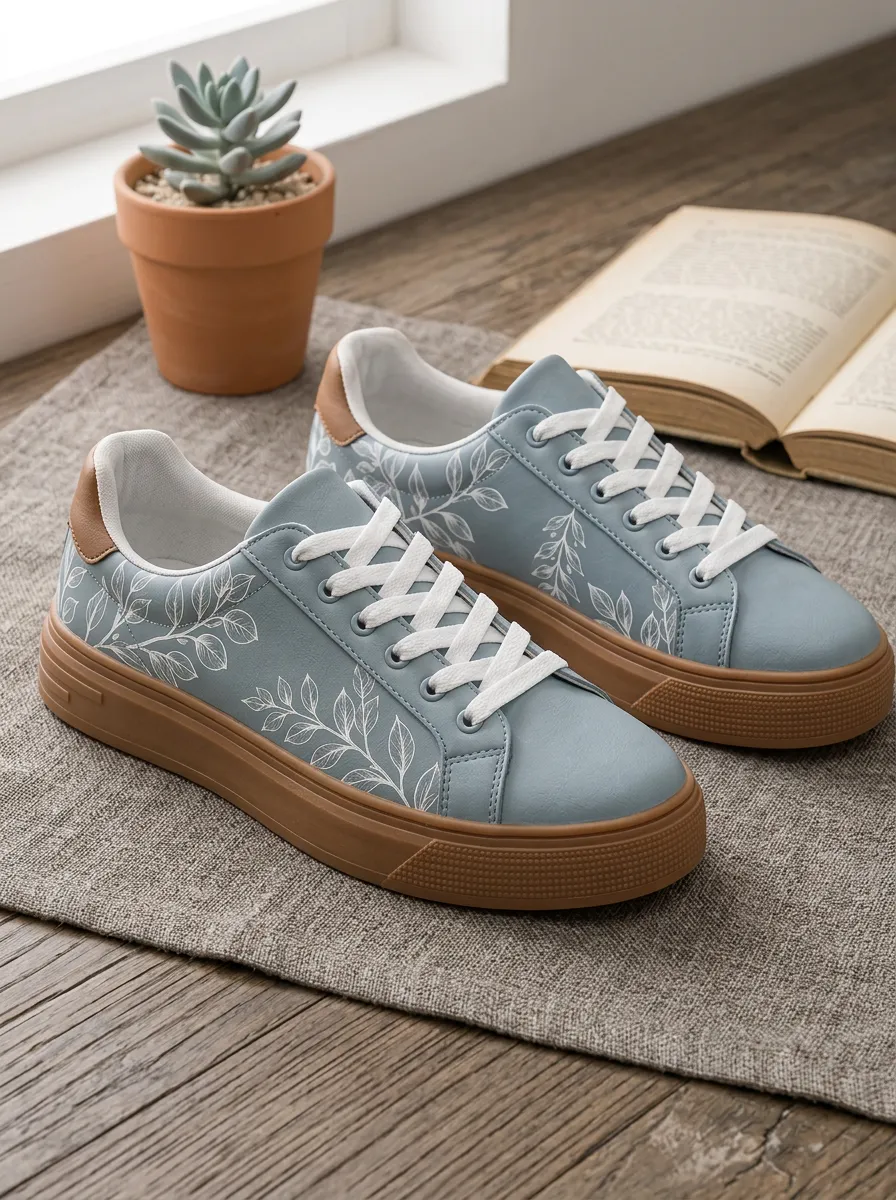 Women's Botanical Nature Lover Leaf Relaxed Skate Shoes
