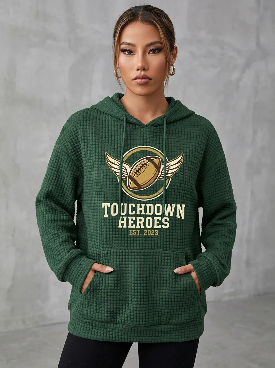 Football Graphic Casual Hoodie