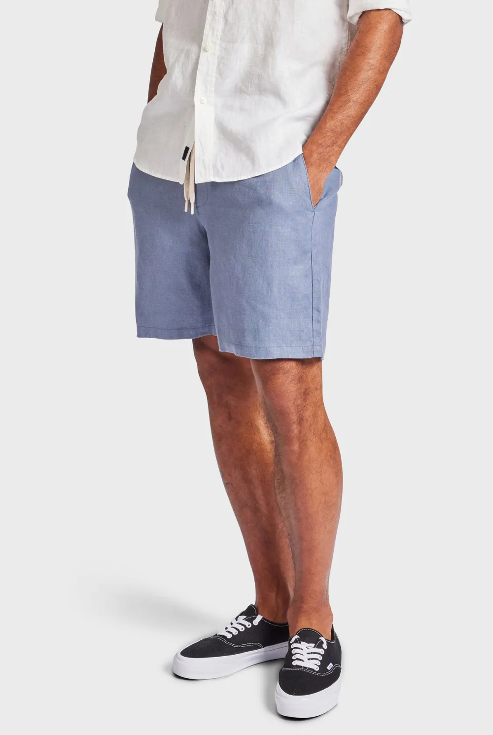 Minimalist Solid Linen Blend Casual Everyday Shorts