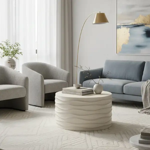 Hand-Sculpted Concrete Coffee Table