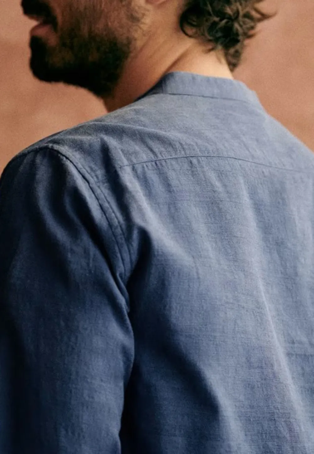 Olive Green Mandarin Collar Henley Shirt