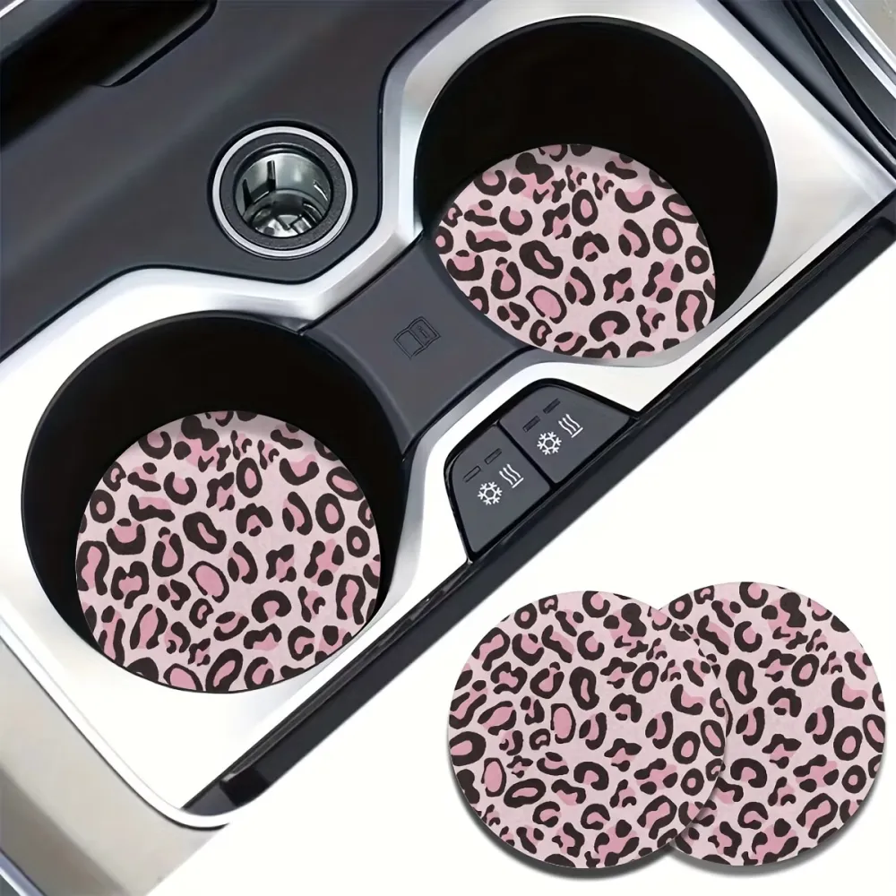 2-Pack Leopard Car Coasters