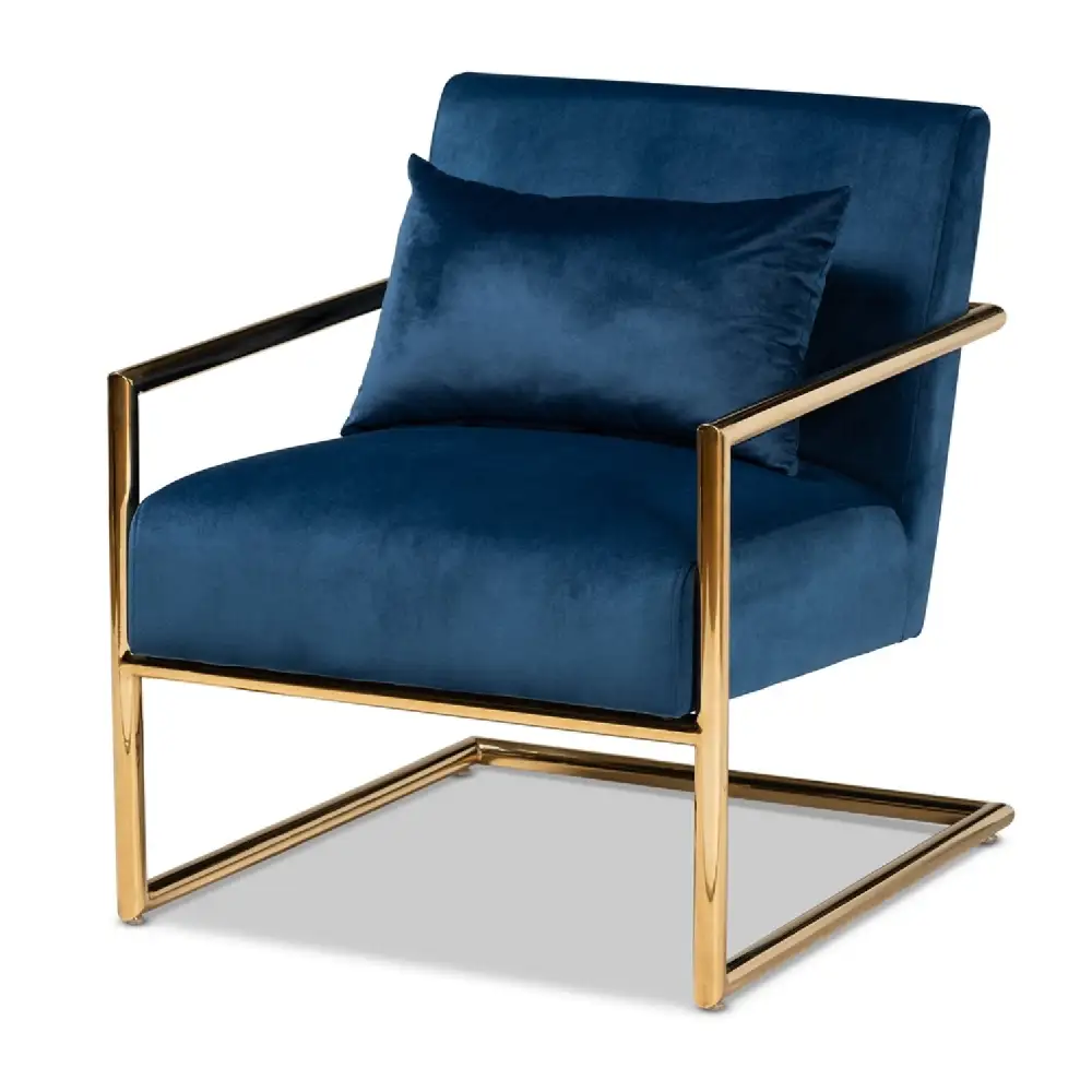 Velvet Cantilevered Lounge Chair