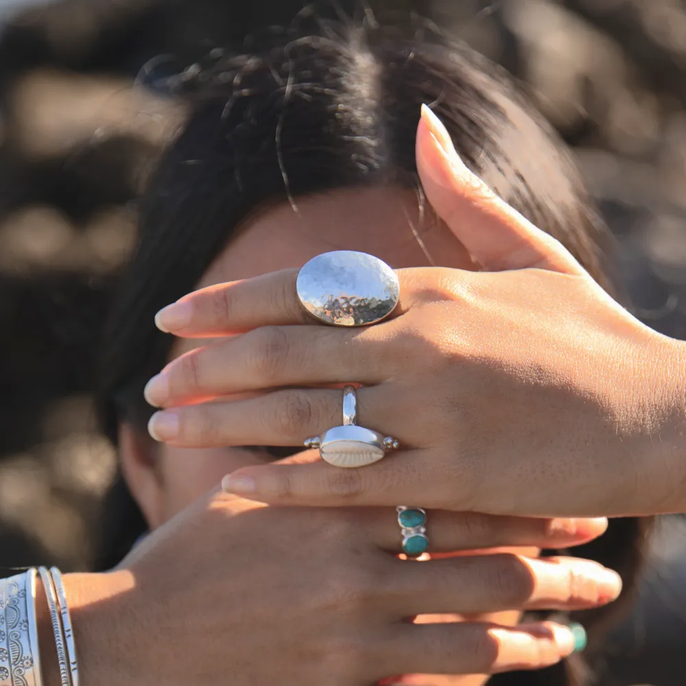 Hammered Oval Ritual Ring