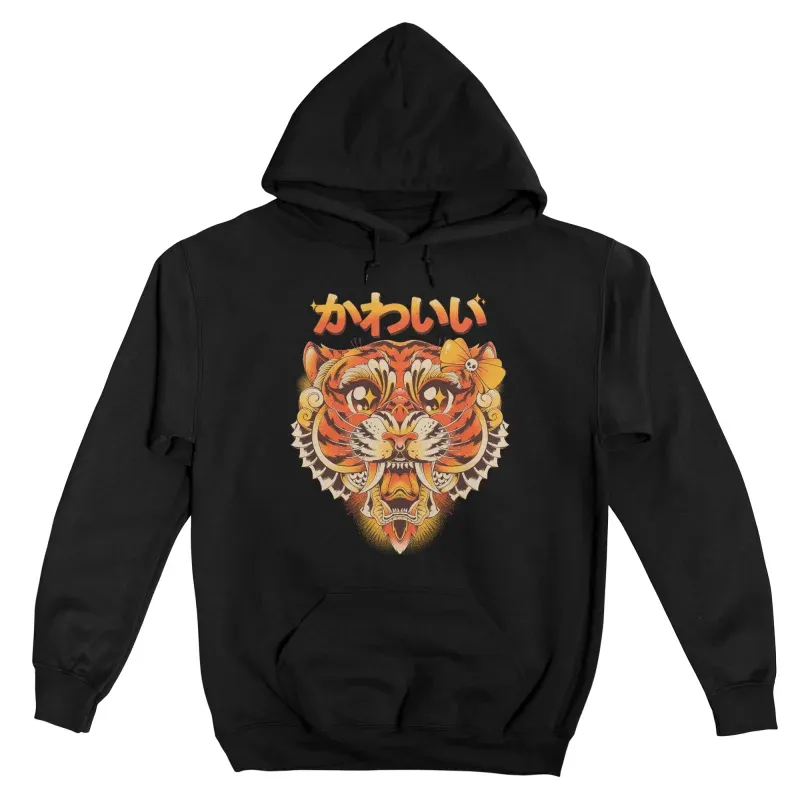 Men's Modern Kawaii Tiger Print Hoodie