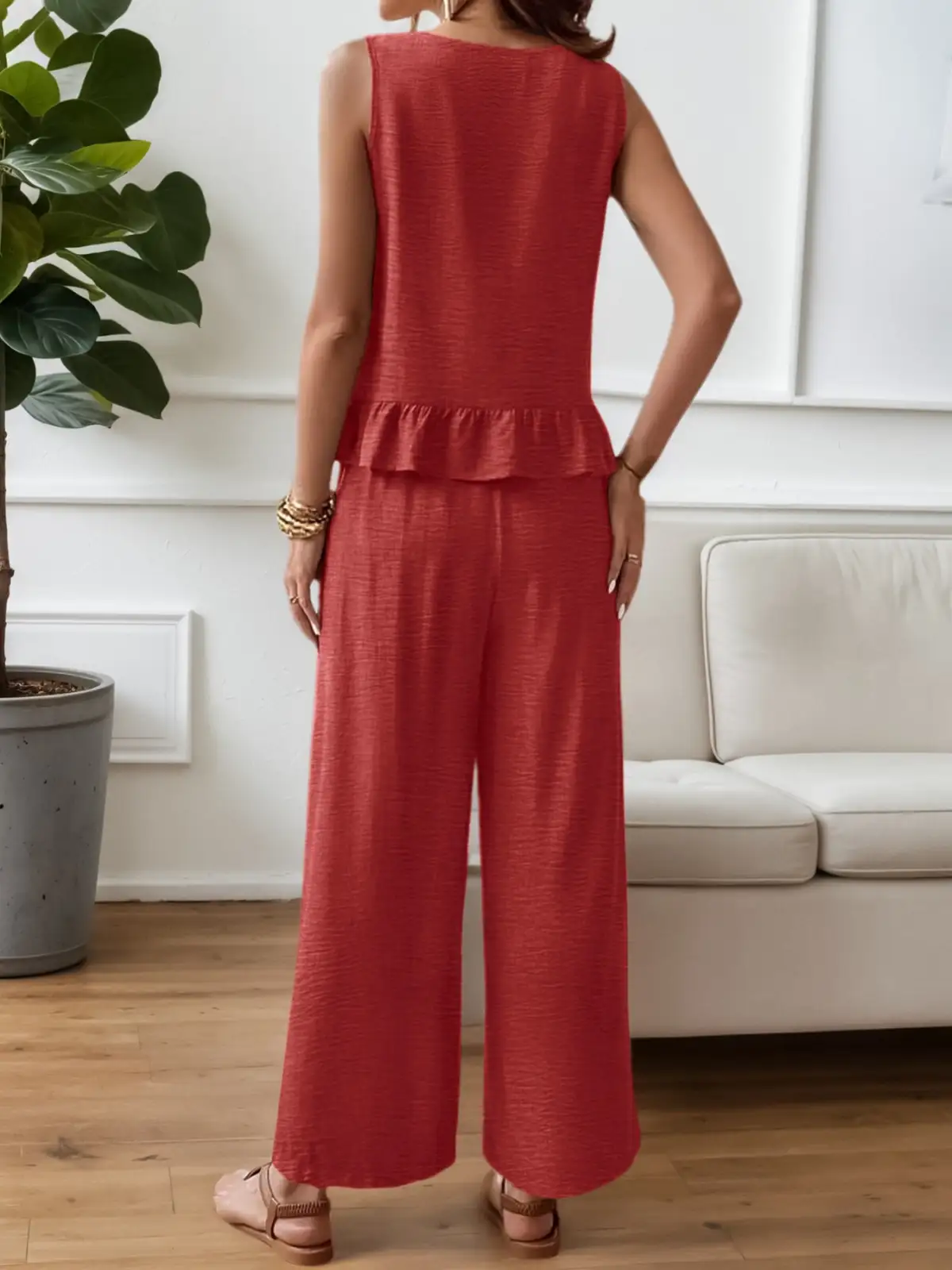 Ruffled Pants Matching Set