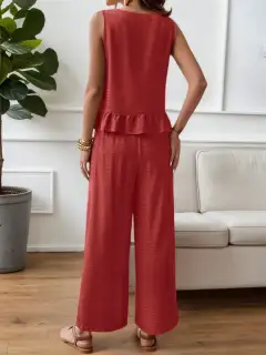 Ruffled Pants Matching Set