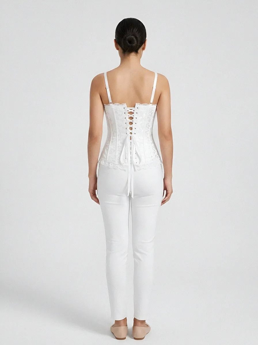 Floral Jacquard Women's Corset Top