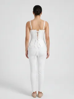 Floral Jacquard Women's Corset Top