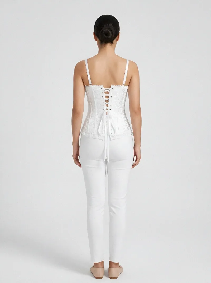 Floral Jacquard Women's Corset Top