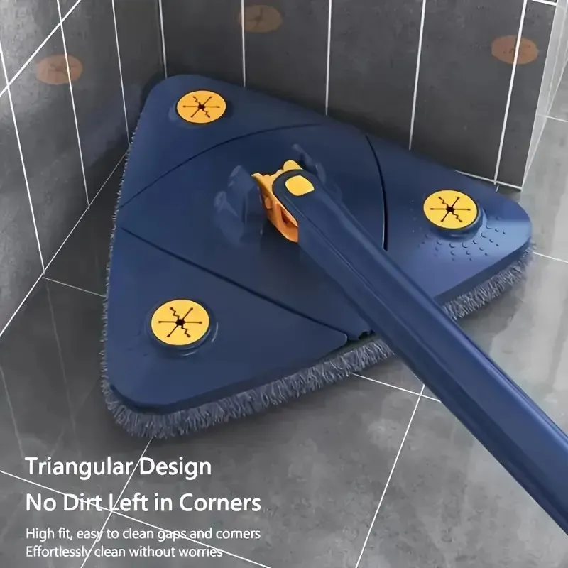 60° Rotating Triangular Cleaning Long-Handled Hand-Wash Mop