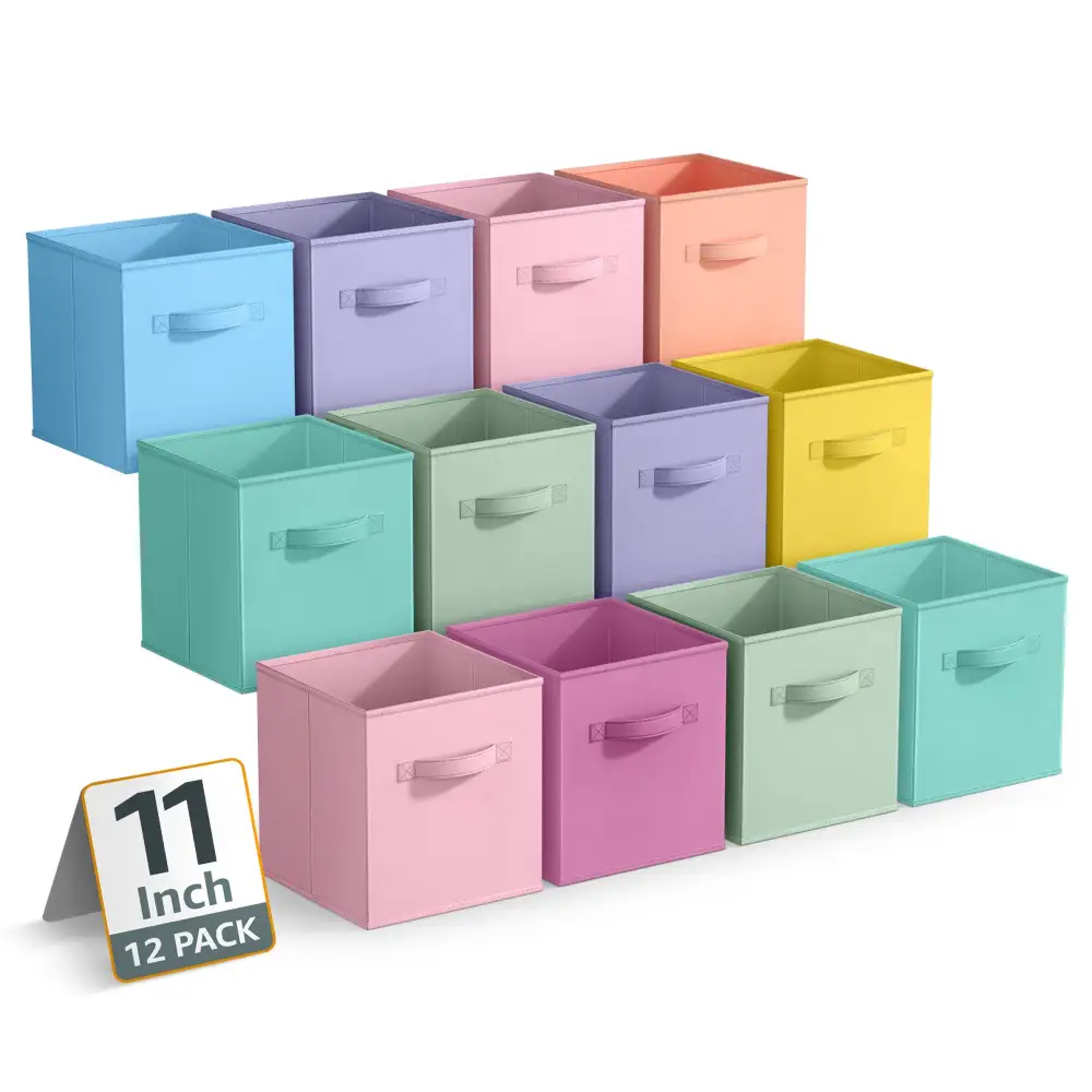 Cube Storage Bins Pack Multicolored Set