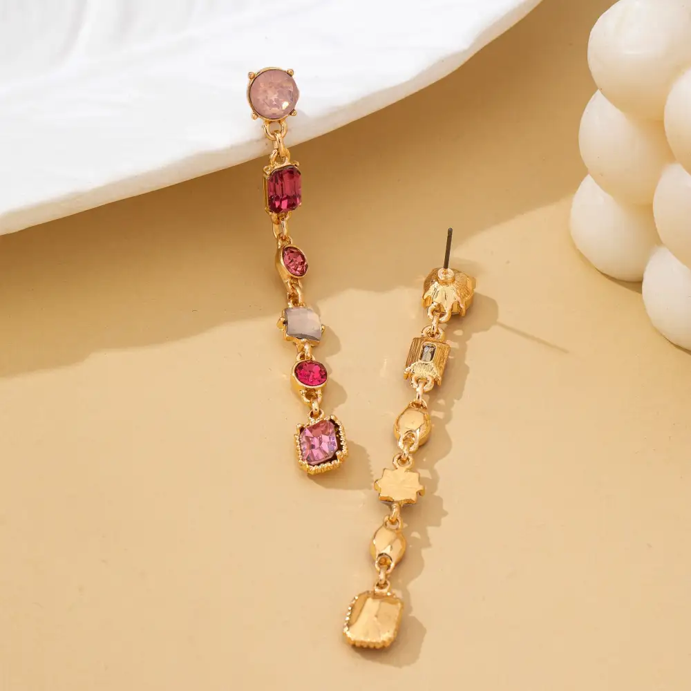 Rosy Ombre Geometric Crystal Linear