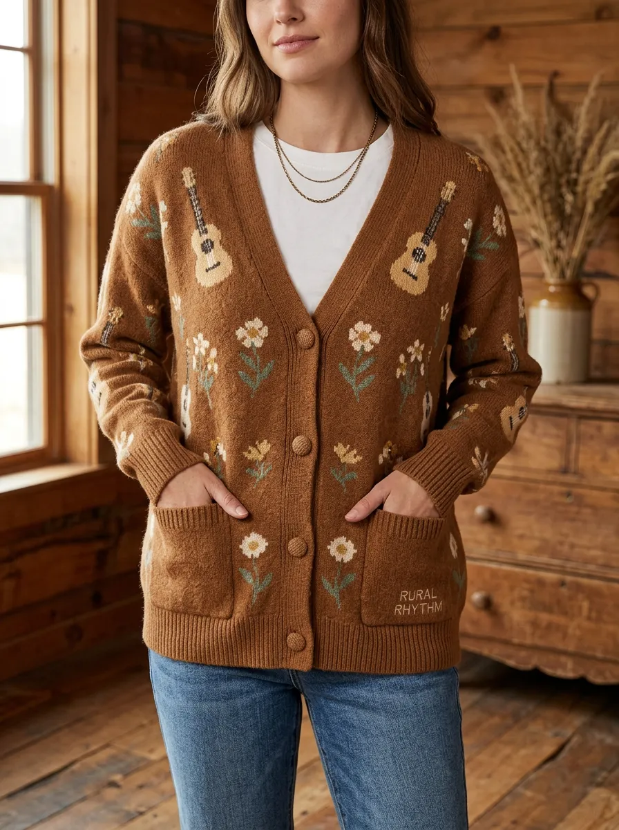 Vintage-Look Women's Country Music Casual Cardigan