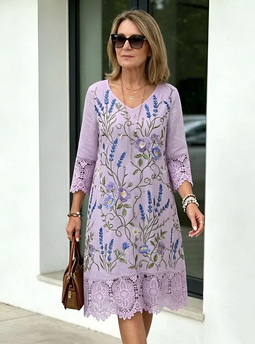 Women's Summer Vacation Sage Green Floral Printed Shirt Dress