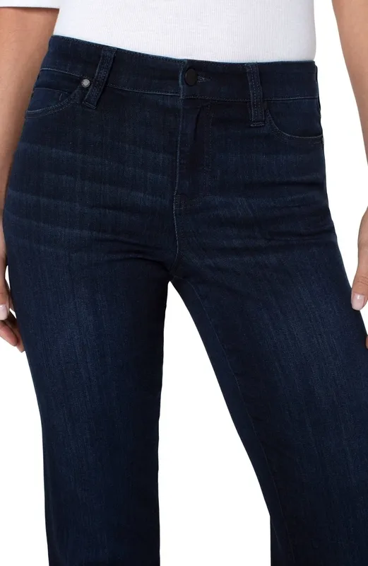 Silk Button-Front Straight Leg Jeans