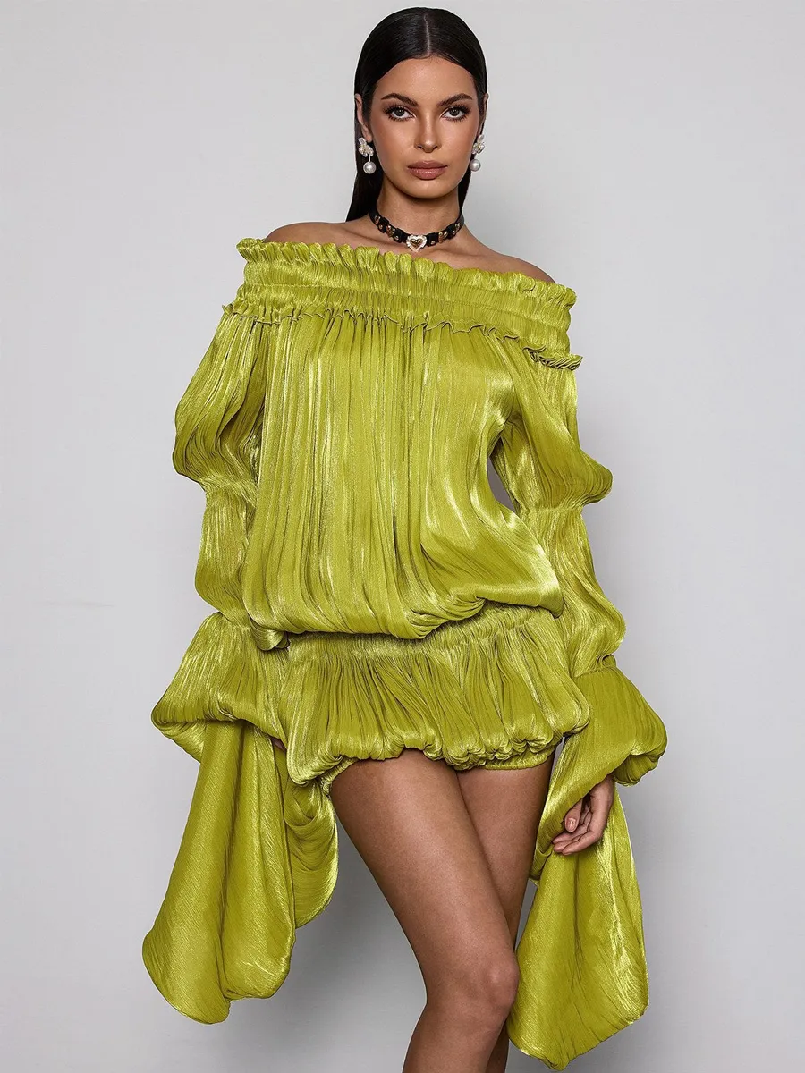 Karina Off Shoulder Ruched Dress Set