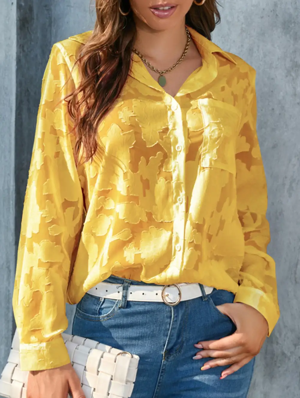 Loose Draped Chiffon Blouse