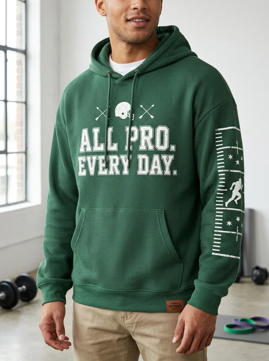Men's American Football All Pro Printed Waffle Knit Hoodie