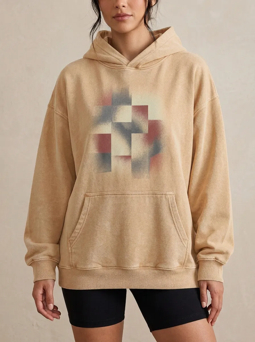 Casual Abstract Geometric Hoodie