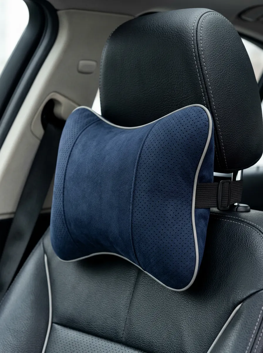 Neck-Support Suede-Look Car Neck Support Pillow