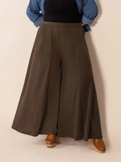 Plus Size Wide Leg Pants With Pocket