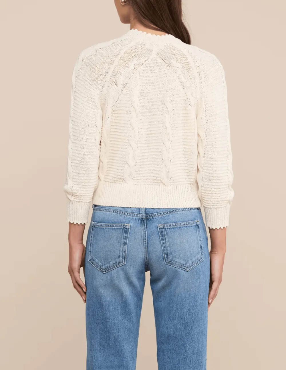 Silk-Blend Cotton Button-Front Cable-Knit Cardigan