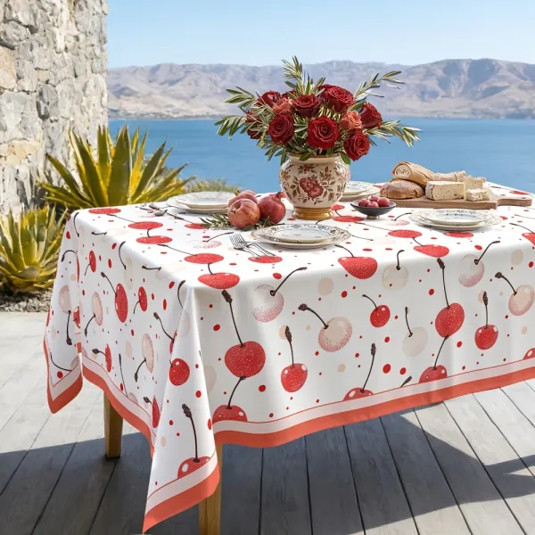 Cherry Print Tablecloth
