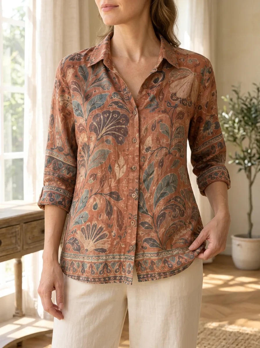 Women's Garden Vintage Floral Botanical Shirt