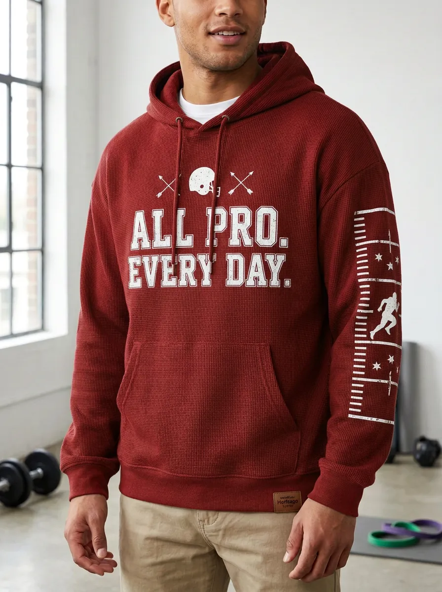 Men's American Football All Pro Printed Waffle Knit Hoodie