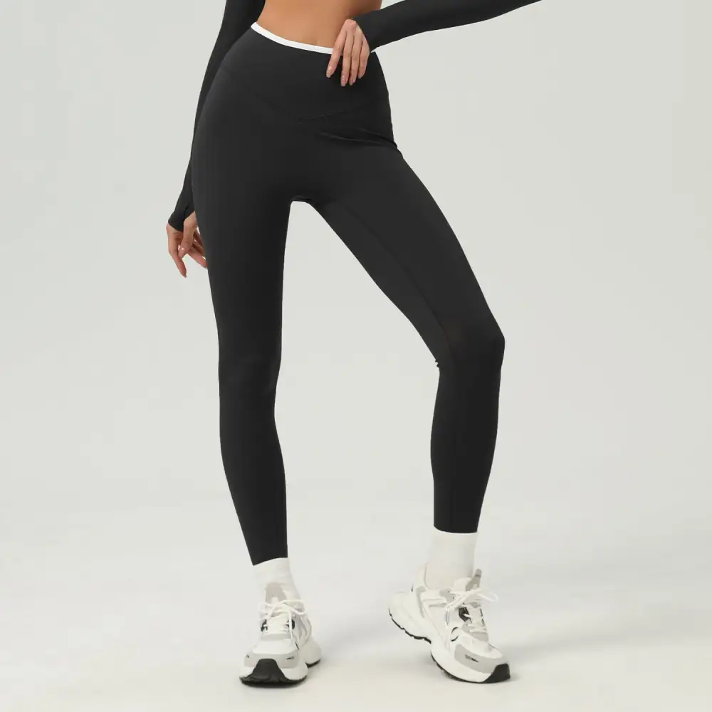 Contrast Waist Trim Leggings
