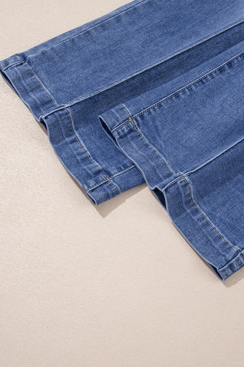 Button Front Clean Denim Jeans
