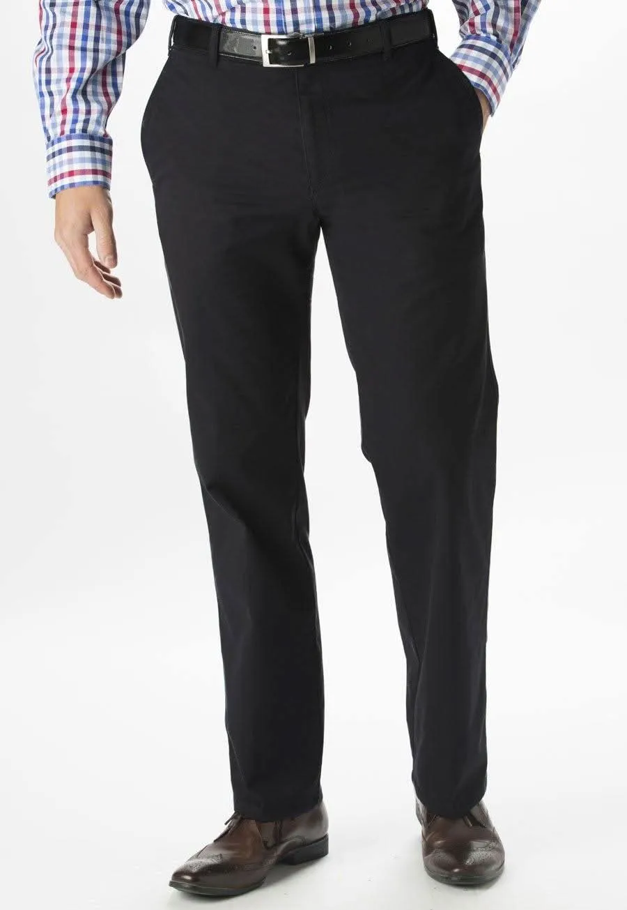 Men's Classic Fit Flat Front Stretch Chino Trousers