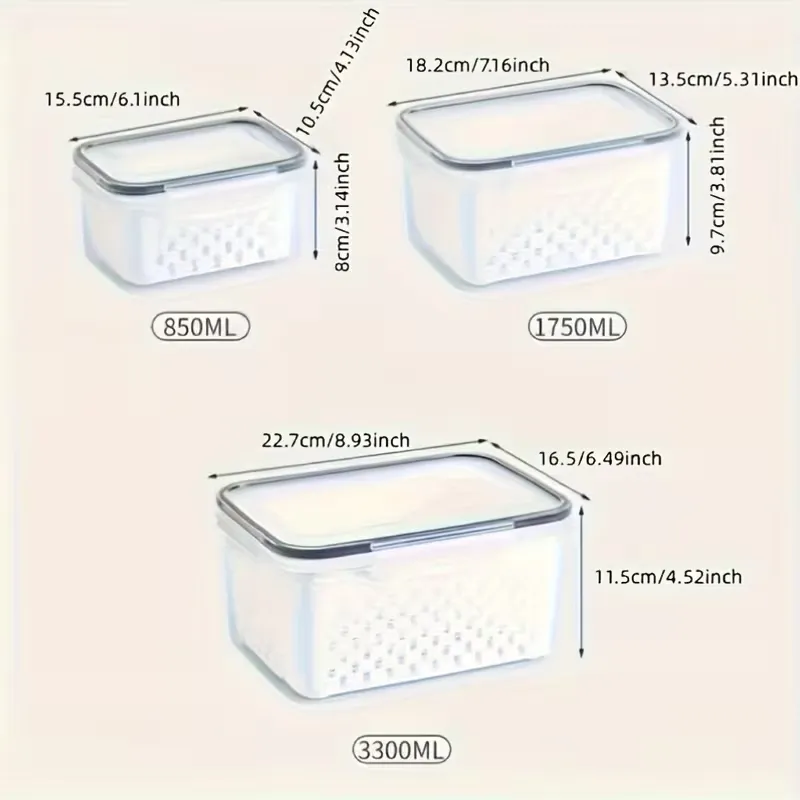3-Piece Airtight Food Storage Container Set