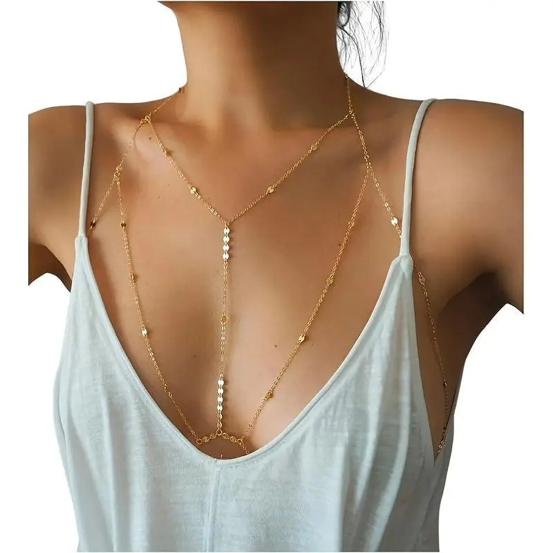 Women's Sequin Coin T Strap Body Chain