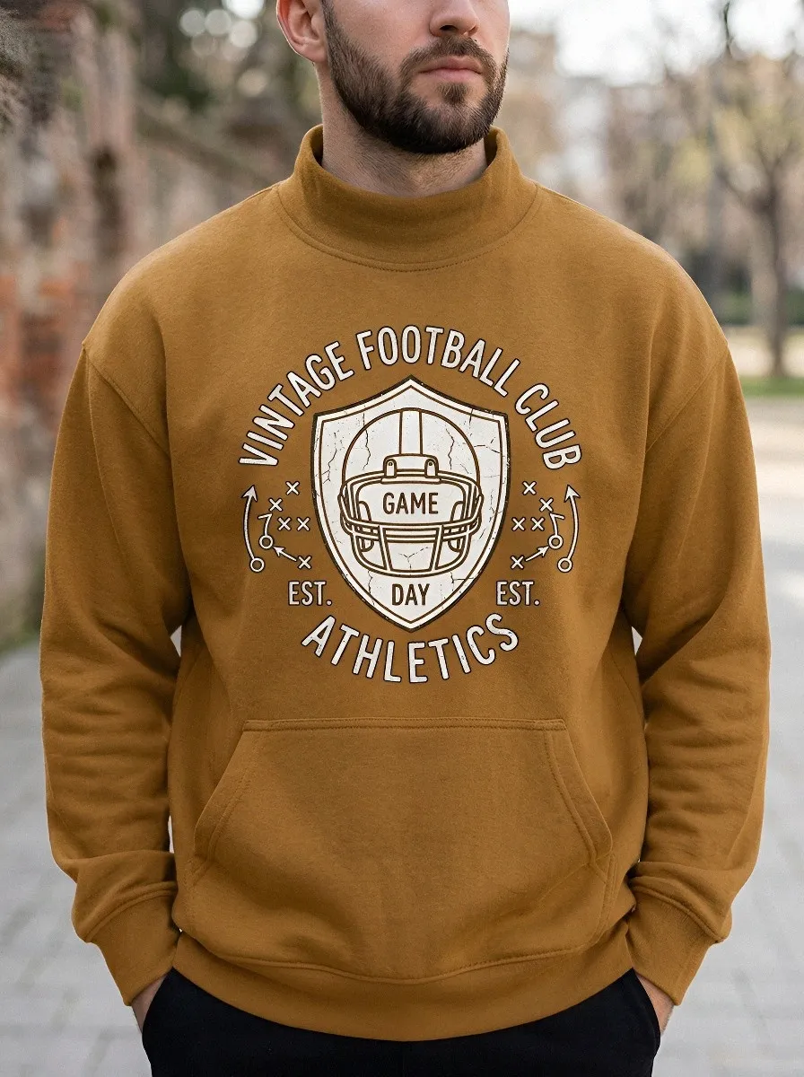 Men's American Football Lover Helmet Shield Printed Sweatshirt