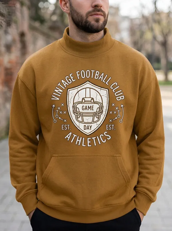 Men's American Football Lover Helmet Shield Printed Sweatshirt