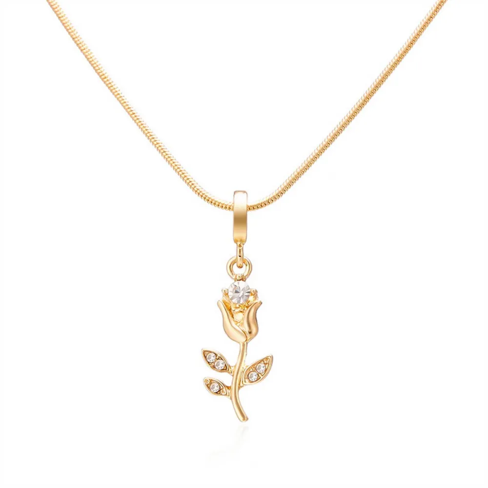 Rhinestone Floral Necklace