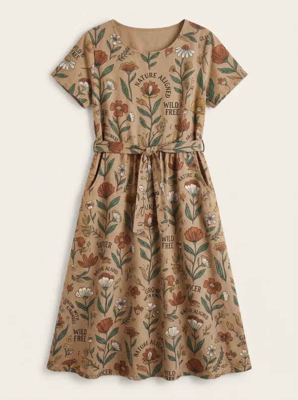 Nature Floral Wildflower Quote Dress