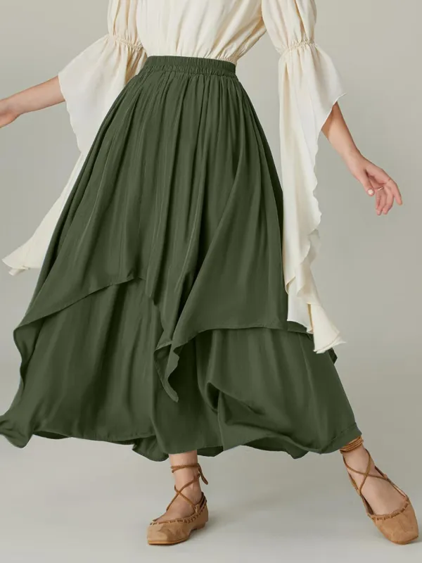 Smooth Ruched Smocked Skirt