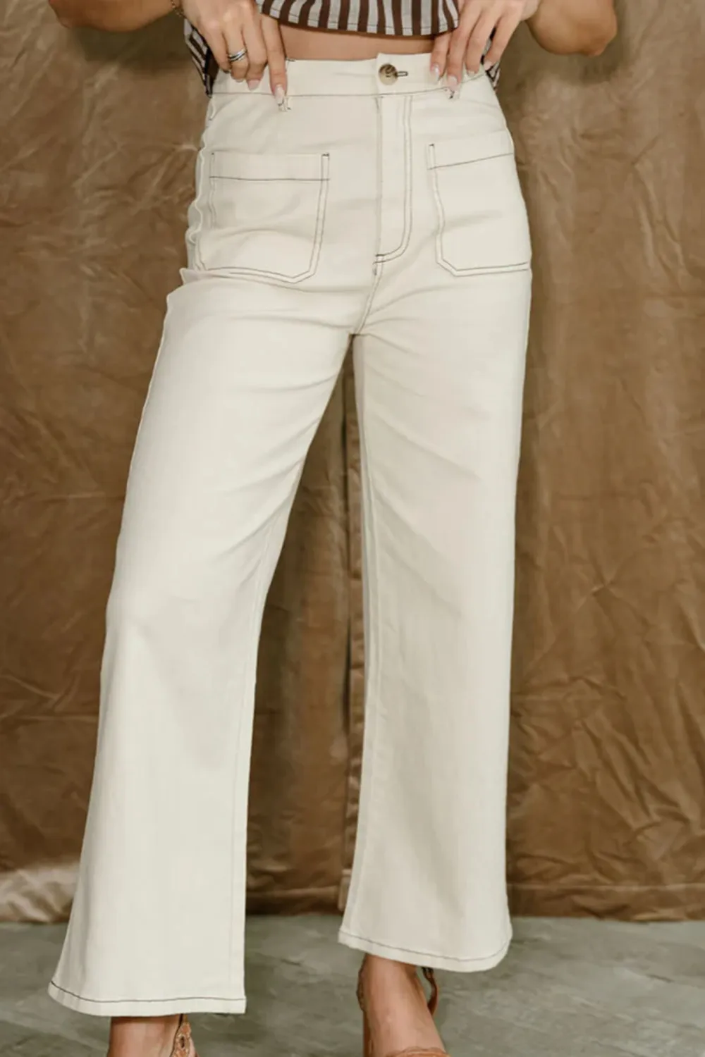 Pocketed Stitch Detail Pants